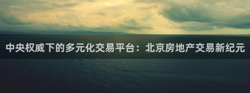 新宝5登录注册：中央权威下的多元化交易平台：北京房地产交易新