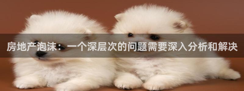新宝5户端：房地产泡沫：一个深层次的问题需要深入分析和解决