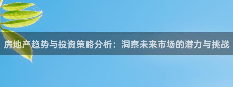 新宝奇迹GG5：房地产趋势与投资策略分析：洞察未来市场的潜力